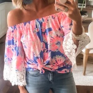Lilly Pulitzer Zaylee off the shoulder top Large